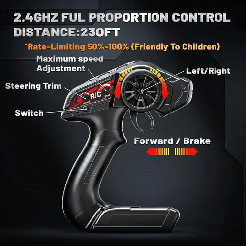 Miniatura 7 de Autos RC 1:18 4x4 Camión monstruo de alta velocidad para niños y adultos, vehículo de control remoto todoterreno de 22.4 mi/h, camión RC impermeable
