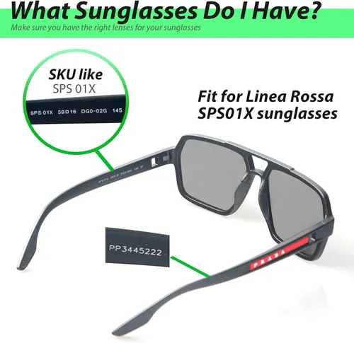 Miniatura 4 de Walleva Lentes de repuesto para gafas de sol Prada Linea Rossa SPS01X - Múltiples opciones disponibles