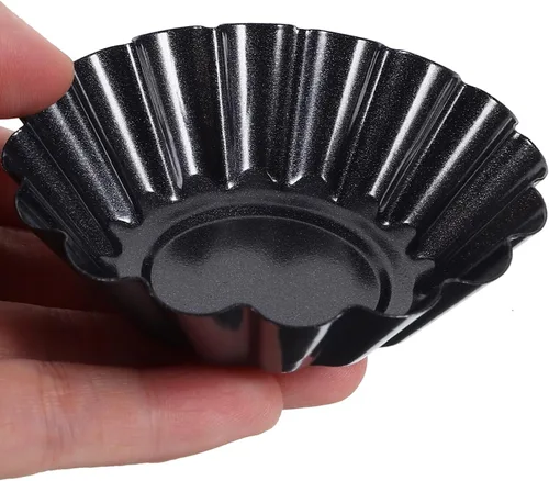 Miniatura 3 de Hemoton 12 moldes antiadherentes de 2.95 pulgadas para tartaletas, tazas reutilizables para tartaletas de huevo, cupcakes, postres, cocina