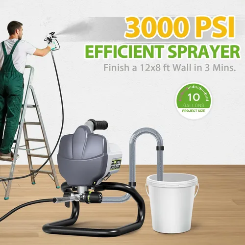 Miniatura 2 de PHALANX Pulverizador de pintura sin aire, 780 W, 3000 PSI, pulverizador eléctrico de alta potencia para pintura de casa, sin adelgazamiento, mínimo