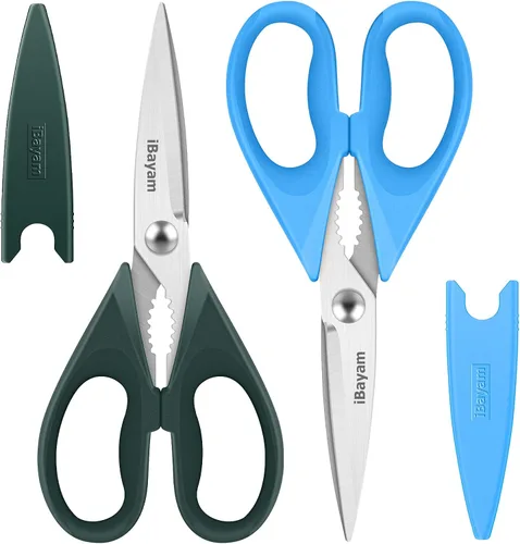 Miniatura 11 de iBayam Tijeras de cocina multiusos resistentes, juego de utensilios de cocina, utensilios de cocina de acero inoxidable, herramientas de utilidad