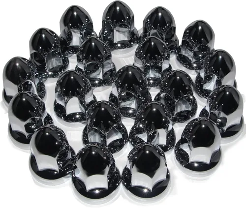 Miniatura 8 de iBroPrat 33mm Cubiertas de tuerca cromadas, cubiertas de tuerca de plástico cromado ABS con bridas en forma de bala, para camiones semirremolque