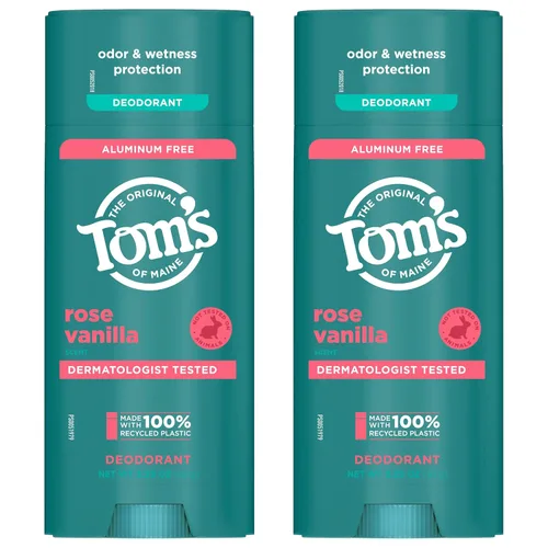 Miniatura 9 de Tom's of Maine Desodorante natural sin aluminio Rose Vanilla para mujeres y hombres, se transparenta, protección contra olores y humedad