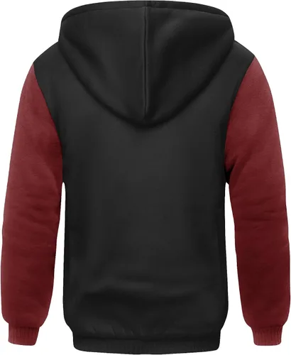 Miniatura 15 de SCODI Sudaderas con capucha para hombre, forro polar pesado, cremallera completa, forro de sherpa grueso, chaqueta con capucha
