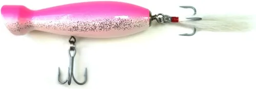 Miniatura 6 de Seasky5.5 pies de pesca de madera estilo botella Popper señuelo cebo artificial de madera cebo de madera para pesca de atún bajo rayado Amarillo