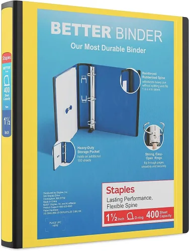 Miniatura 42 de Carpetas Better View de 1-1/2 pulgadas de STAPLES con anillos en D (blanco)