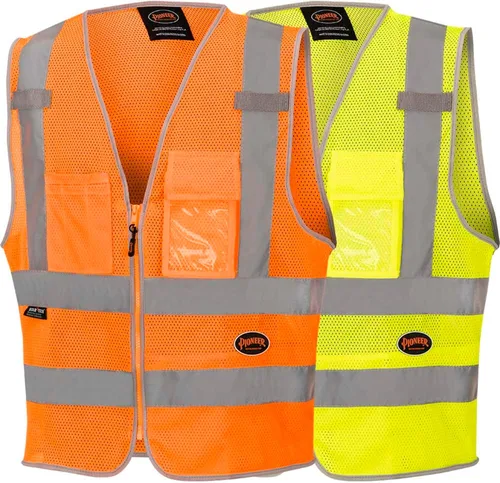 Miniatura 12 de Pioneer Chaleco de seguridad de alta visibilidad para hombres y mujeres - Malla reflectante y refrescante - 8 bolsillos - Clase 2 - Construcción