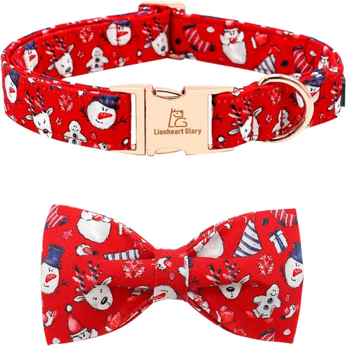 Miniatura 11 de Lionheart glory Collar de perro, Collar de perro para niños con corbatín azul ajustable, Collar con corbata para perros grandes Bandera