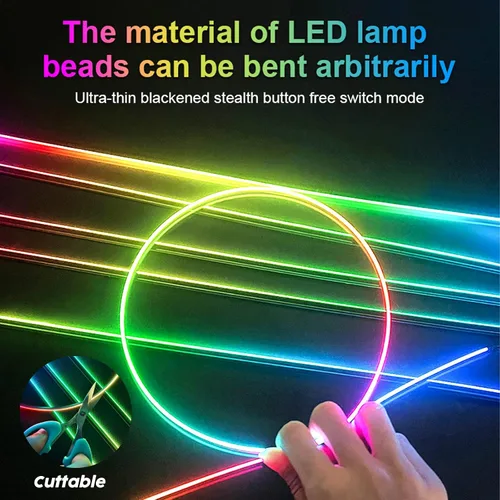 Miniatura 2 de Luces LED para interiores del automóvil, luces LED de acrílico RGB Dream Color para automóvil, kits de iluminación ambiental con aplicación