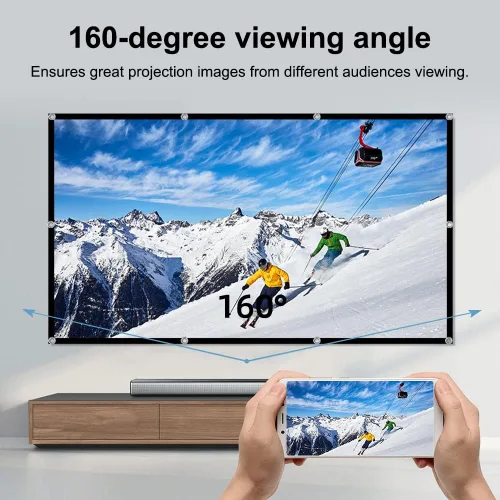Miniatura 5 de Pantalla de proyector, HUANYINGBJB 4K 16:9 HD, pantallas de proyector traseras frontales, pantalla de proyección plegable, de doble cara, portátil