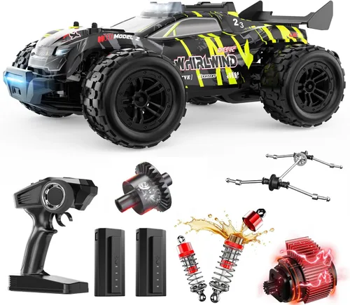 Miniatura 7 de DEERC 1205 1/14 - Auto RC sin escobillas para adultos, máximo 43 mph, camión eléctrico de alta velocidad 4x4 todoterreno a control remoto
