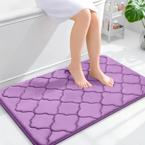 Miniatura 324 de OLANLY Alfombra de Baño de Espuma Viscoelástica de 24 x 16 pulgadas, Ultra Suave y Absorbente, Alfombras de Baño Antideslizantes, Cómodas, Lavables