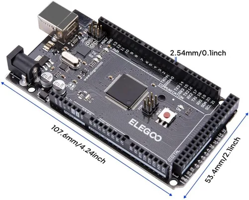 Miniatura 3 de ELEGOO MEGA R3 Placa ATmega 2560 + cable USB compatible con Arduino IDE Proyectos Cumplimiento RoHS Negro