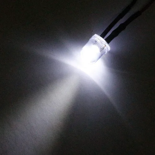 Miniatura 4 de uxcell 5pcs 0.315 in pre cableado LED, blanco DC3-6V lente transparente, diodos emisores de luz