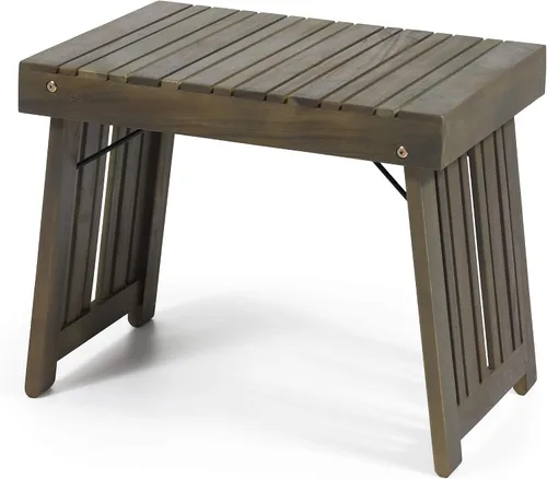 Miniatura 11 de Christopher Knight Home Hilton. Mesa auxiliar plegable de madera de acacia para exteriores, acabado en teca Acabado teca