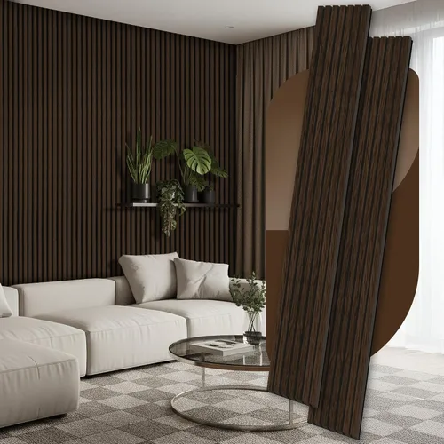 Miniatura 19 de RITOLLO Paneles de madera para pared de 4.92 x 7.68 pulgadas, paneles acústicos para decoración de pared interior, panel de absorción de sonido