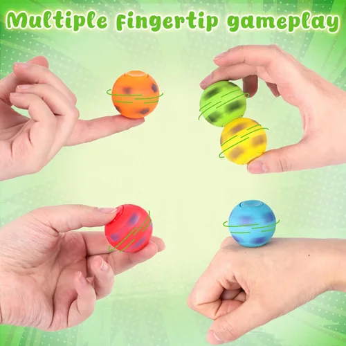Miniatura 5 de LovesTown 32 juguetes giratorios de pelota de fútbol a granel para niños, recuerdos de fiesta de fútbol para bolsas de regalos, juguetes sensoriales