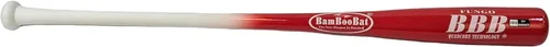 BAMBOOBAT by Pinnacle Sports Equipment INC. Bate de béisbol de bambú para adultos Fungo Infield/Outfield 2-Mango blanco/barril escarlata