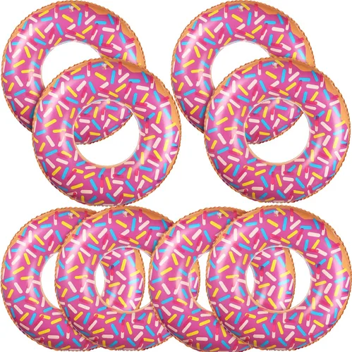 Leitee Dona inflable para niños de 21.7 pulgadas con forma de dona, flotadores para piscina, tubo de natación inflable, anillo de natación, Morado