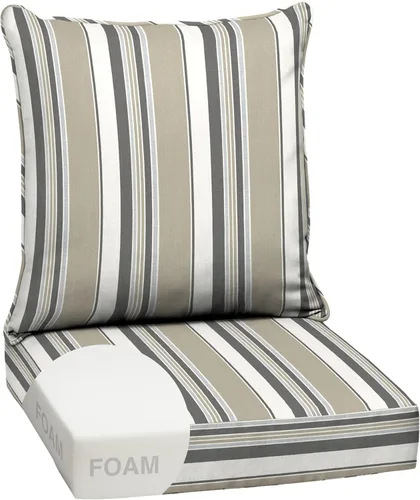Miniatura 182 de Arden Outdoor Deep Seat Cushion Set, 24 x 24 pulgadas, Cojín para exteriores resistente al clima, a la lluvia y a la decoloración para silla, sofá
