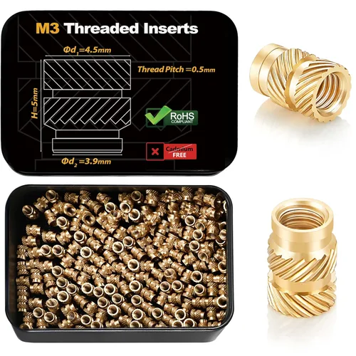Miniatura 12 de 300 piezas de inserciones roscadas M2 M2.5 para plástico con puntas de ajuste térmico, kit de inserciones de ajuste térmico M2 y M2.5, inserciones