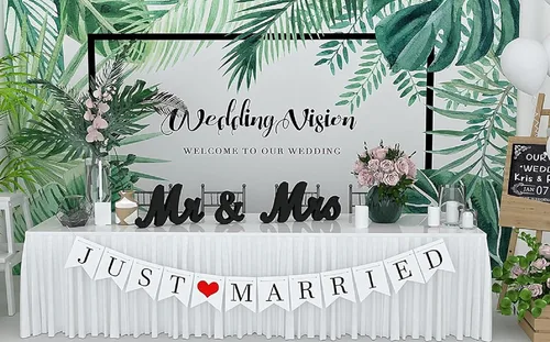 Miniatura 4 de VIOPVERY Letrero de Mr and Mrs y Just Married, letreros de Mr & Mrs para mesa de boda, letras grandes de madera para mesa de amor, accesorios