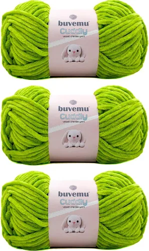 Miniatura 75 de Hilo de felpilla de terciopelo, súper suave y esponjoso, para tejer, hacer manualidades, color amigurumi, duradero para el desprendimiento, 3.53