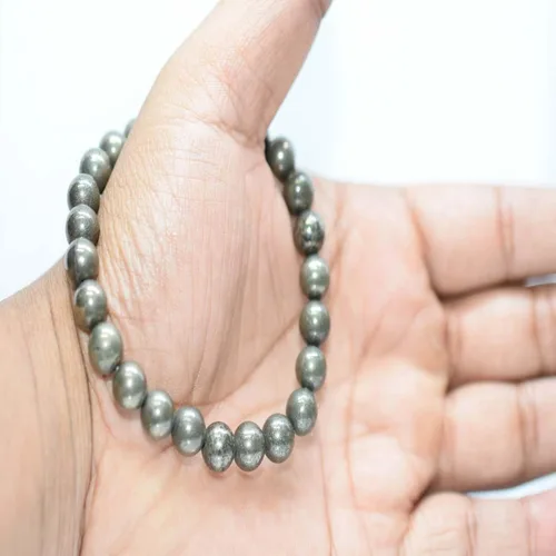 Miniatura 5 de Pulsera de cuentas de pirita - joyería de astronomía, cuentas de piedra natural AAA de 0.315 in, Gema, Ágata