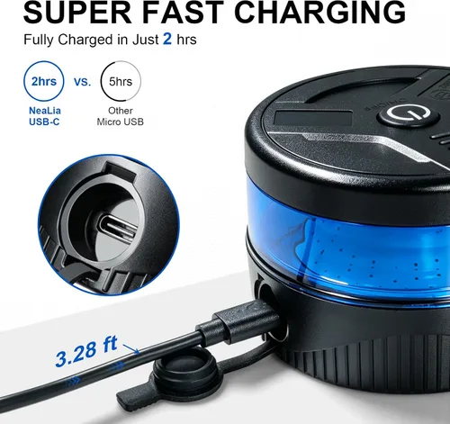 Miniatura 3 de Luz de baliza inalámbrica magnética, luces estroboscópicas LED recargables USB-C para camión, mini luz de advertencia de seguridad de emergencia