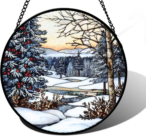 Miniatura 33 de DASTOLL Colgante de vidrio emplomado para ventana, diseño de lirio del valle, mariposa, atrapasol para puertas, hogar, atrapasoles decoración