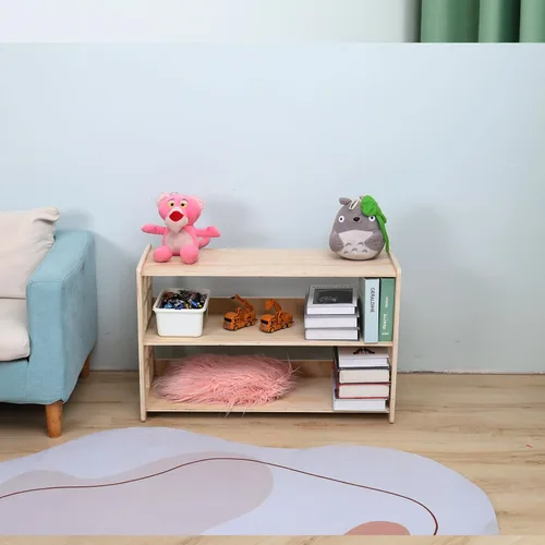 Miniatura 6 de Montessori Estantería de juguetes para niños, organizador de almacenamiento para juguetes, estantes de libros para habitación de niños, resistente