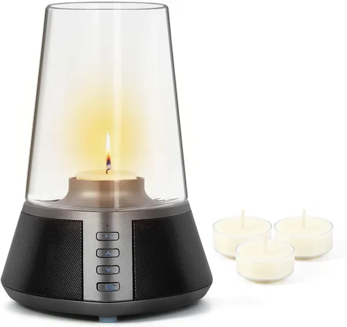 Mufoli Altavoz Bluetooth portavelas con portavelas, altavoz inalámbrico portátil con portavelas, potente altavoz de sonido de 360 ° de 10 W,