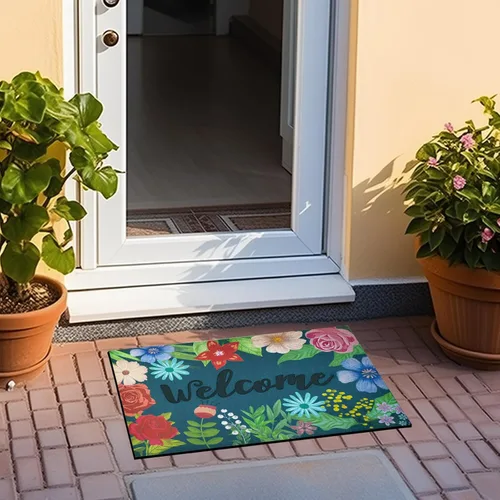 Miniatura 8 de CHICHIC Tapete de Bienvenida para Puerta de 17 x 30 Pulgadas, Tapete para Puerta Delantera al Aire Libre para Entrada del Hogar, Tapete Exterior