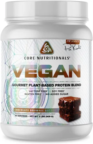 Core Nutritionals Mezcla de proteínas veganas gourmet a base de plantas | con BCAA veganos | Sin lactosa, soja, azúcar y gluten | 0.74 oz de