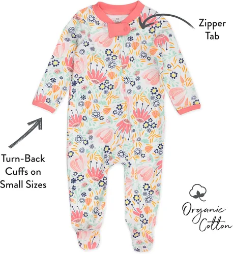 Miniatura 2 de HonestBaby Footed Sleep & Play Pajamas Organic Cotton for Infant Baby Girls (LEGACY)