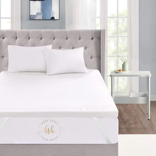 Miniatura 2 de Home Sweet Home - Cubrecolchón de espuma viscoelástica de 3 pulgadas con revestimiento acolchado de bambú hipoalergénico extraíble para un fácil