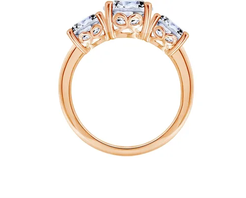 Miniatura 2 de Tienda Collection Platinum or Gold Plated Sterling Silver Round 3-Stone Ring made with Infinite Elements Cubic Zirconia
