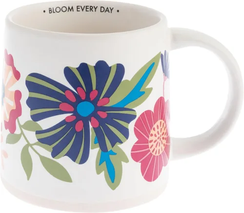 Miniatura 11 de Karma, Taza Shelly de 14 onzas, bonita taza de café y té, tazas de café de cerámica para mujeres y hombres, elige alegría