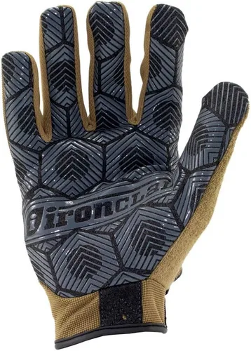 Miniatura 2 de Guantes de trabajo Ironclad Command Grip; guantes para pantalla táctil, palma y dedos conductivos, agarre extremo, duradero, buen rendimiento Marrón
