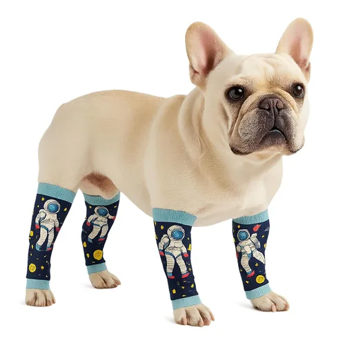 Miniatura 7 de Petwarm Juego de 4 fundas de recuperación para perros con estampado de bosque de zorro, fundas de apoyo para articulaciones sin conos para perros