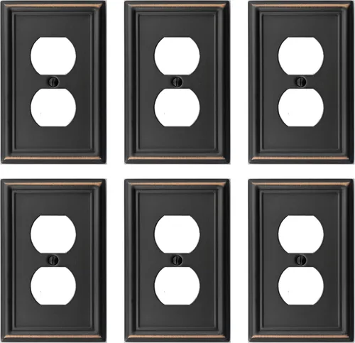 Miniatura 22 de OKAWYC Cubierta de Interruptor de Luz de Palanca Triple Luca Placa de Pared de Metal, Paquete de 2 Bronce Envejecido 3 Gang, Cubierta de Interruptor