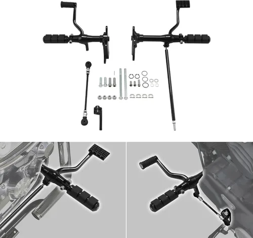 Miniatura 8 de TCT-MOTORPARTS Kit completo de controles delanteros con pedales y estriberas con palancas y varillas para Harley Sportster XL883 XL1200 1991-2003