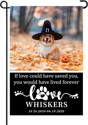 Miniatura 8 de Bandera conmemorativa personalizada para perros, banderas personalizadas con nombre de foto de mascota perdida, conmemoración para perros, Bandera