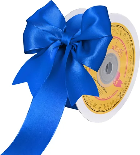 Miniatura 243 de Cinta de satén blanca antigua de doble cara de 1-1/2 pulgadas x 50 yardas, cinta de poliéster para envolver regalos, día de San Valentín, bodas
