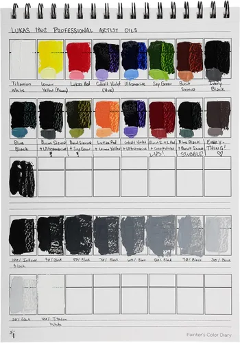 Miniatura 7 de HG Art Concepts Diario de colores de los pintores, 9 x 12 pulgadas, encuadernado en espiral, sin ácidos, con 10 páginas para pintura acrílica o al