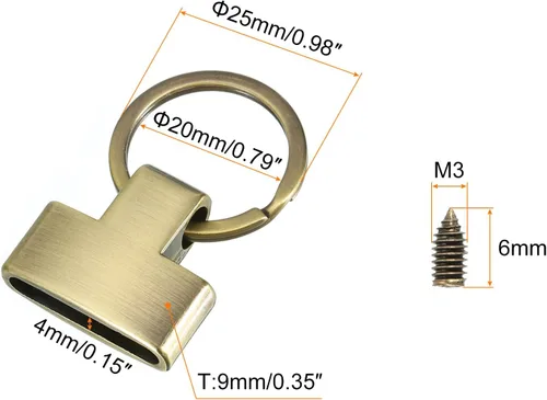Miniatura 2 de uxcell Accesorios para llavero con llavero y anillo para bolso de mano para llavero de automóvil, cordón colgante