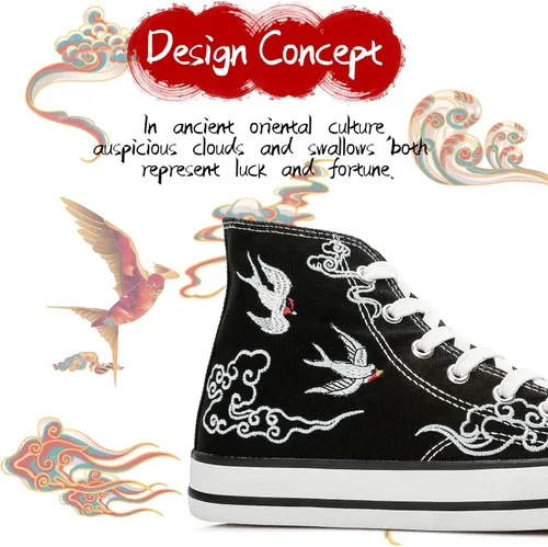 Miniatura 3 de kufeiti - Tenis de lona de alta calidad para mujer, zapatos de lona con cordones, color blanco y negro, casuales, para caminar