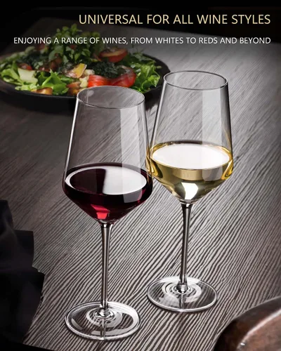Miniatura 2 de JBHO Juego de 4 copas de vino sin plomo de 17 onzas, sopladas a mano, duraderas copas de vino de cristal para uso diario y alojamiento de invitados