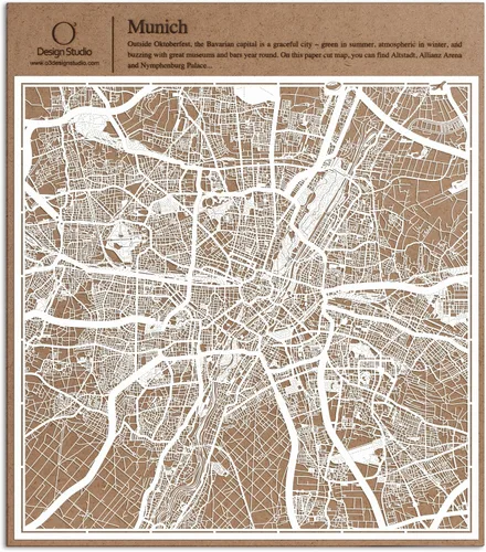 Miniatura 68 de O3 Design Studio Aberdeen - Mapa de papel cortado en papel blanco de 12 x 12 pulgadas
