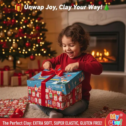 Miniatura 7 de Arcilla seca al aire para niños, 12 arcilla para modelar de Navidad, kit de arcilla mágica con herramientas y tutoriales, suave y antiadherente, Kit